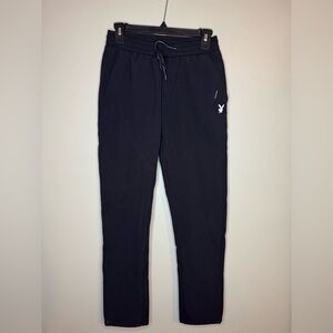 PLAYBOY Fleece lined Black Slim Jogger Pants with Bunny Logo